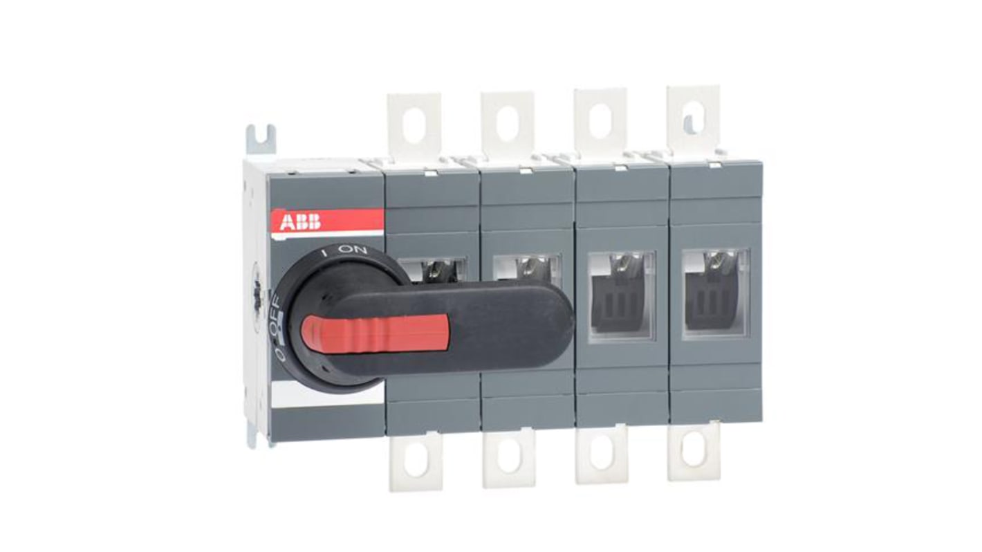 ABB 4P Pole Isolator Switch - 400A Maximum Current, 400kW Power Rating