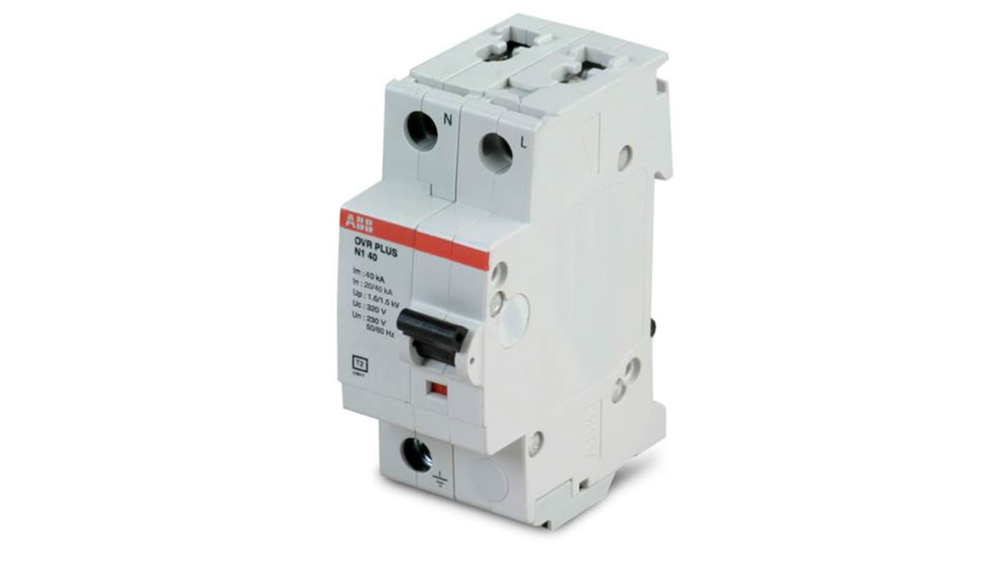 2CTB803701R0100 ABB 1 Phase Surge Protector, 15kA, DIN Rail Mount RS