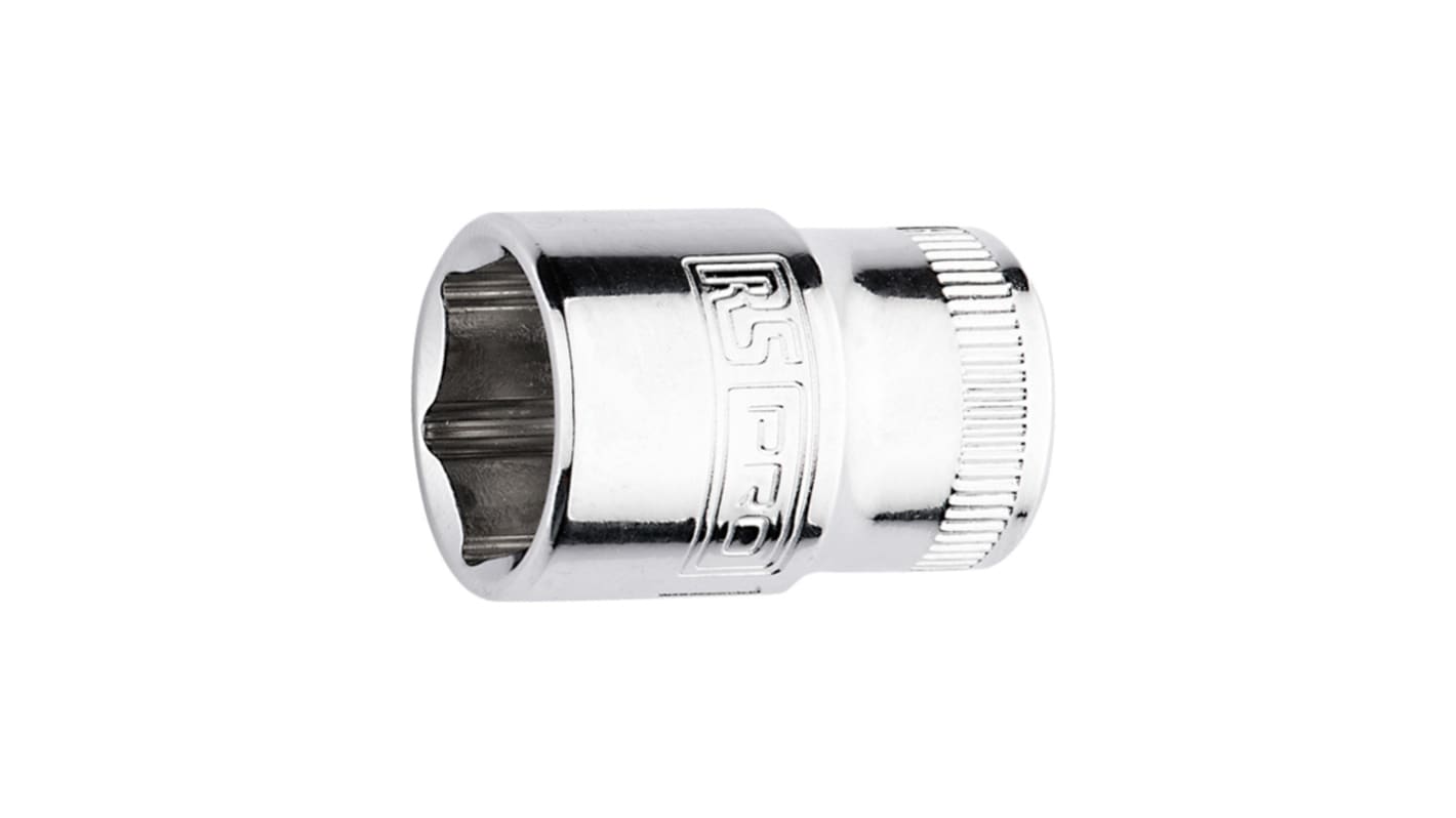 RS PRO 1/4 in Drive 12mm Standard Socket, 6 point, 25 mm Overall Length