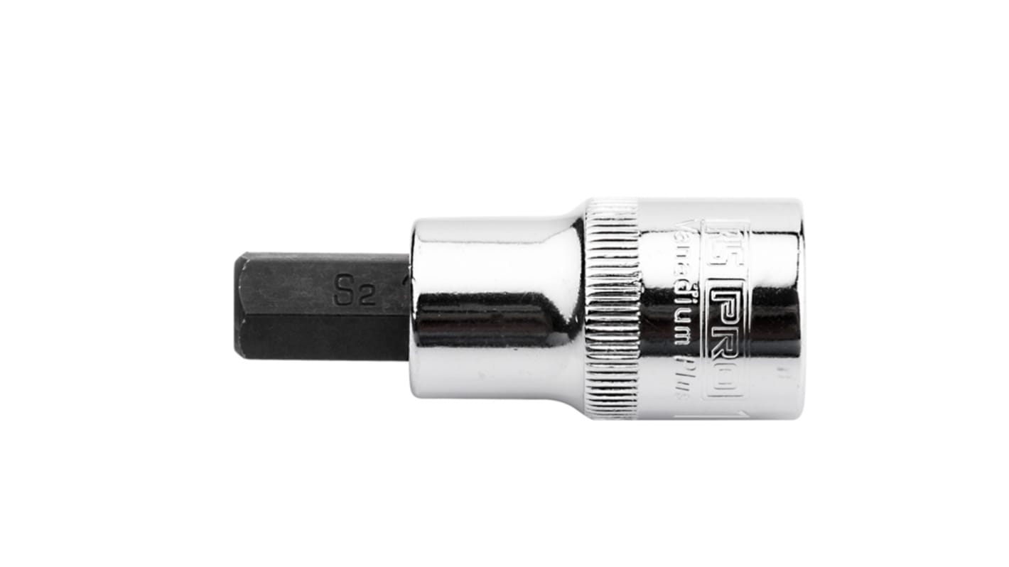 RS PRO 1/2 in Drive Bit Socket, Hex Bit, 12mm, 55 mm Overall Length