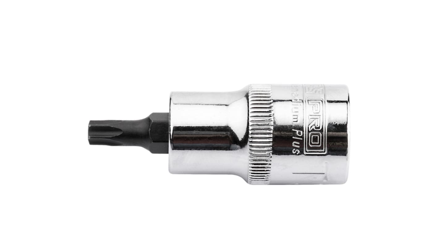 RS PRO 1/2 in Drive Bit Socket, Torx Bit, T45, 55 mm Overall Length