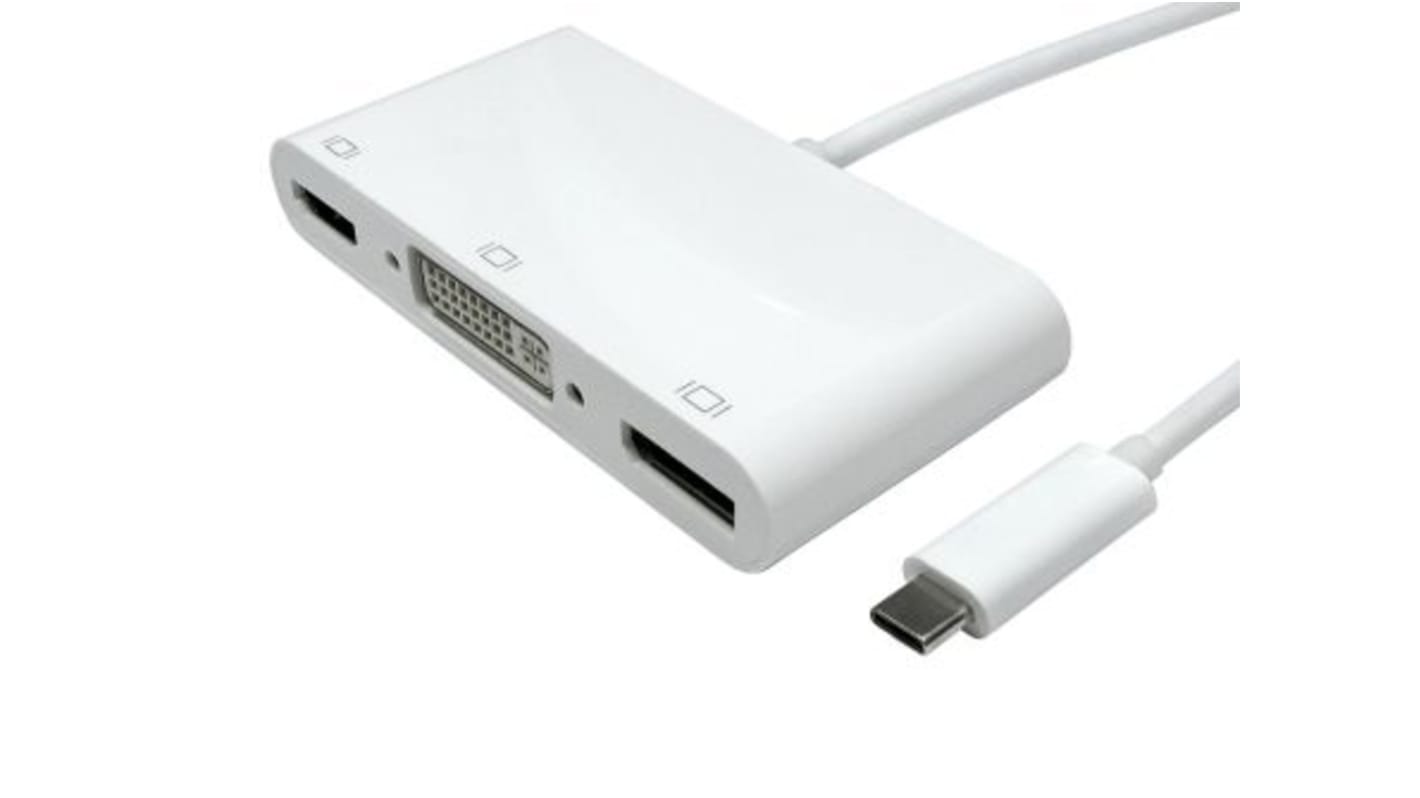Adapter, do wyświetlaczy: 1, USB C, USB 3.1, DisplayPort, DVI, HDMI
