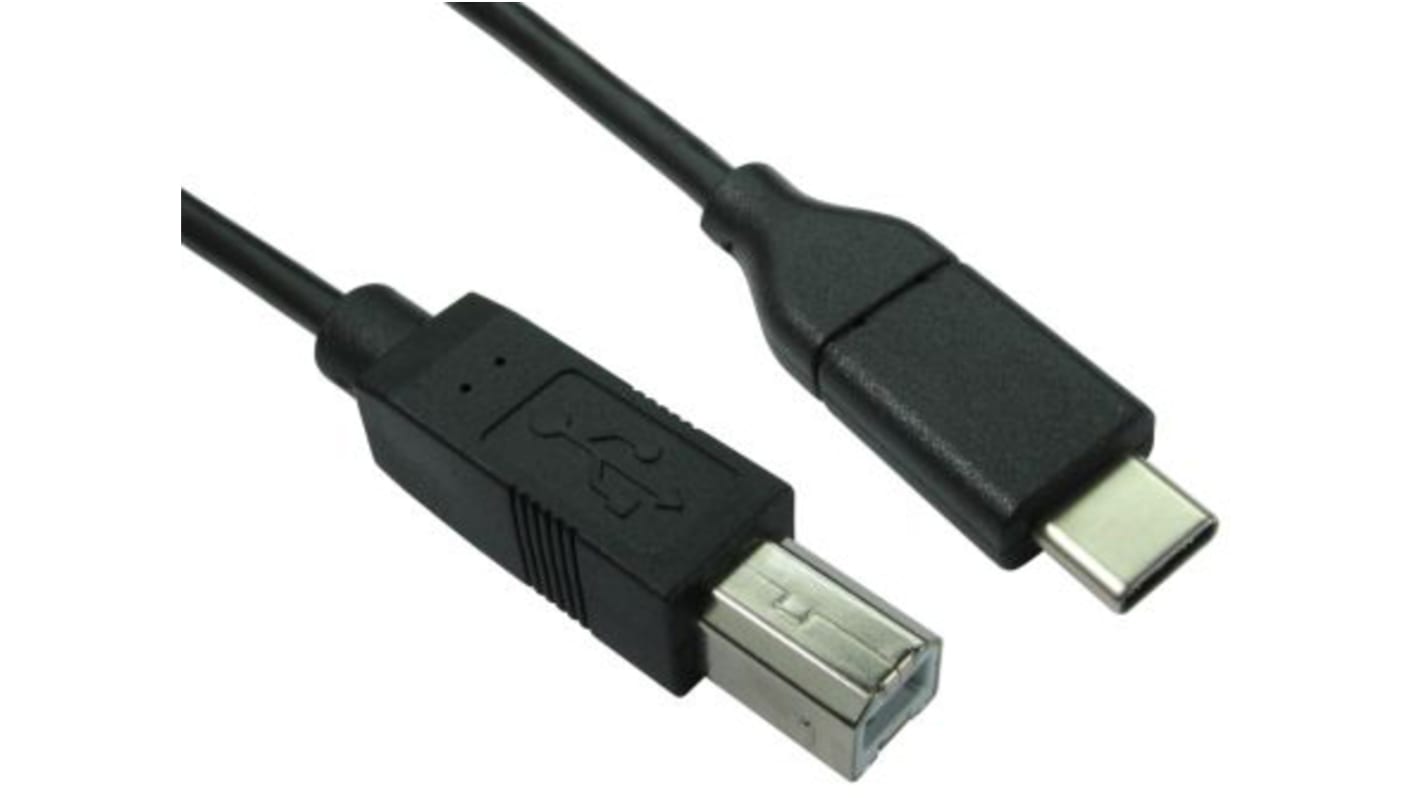 RS PRO USB 2.0 Cable, Male USB C to Male USB B Cable, 3m