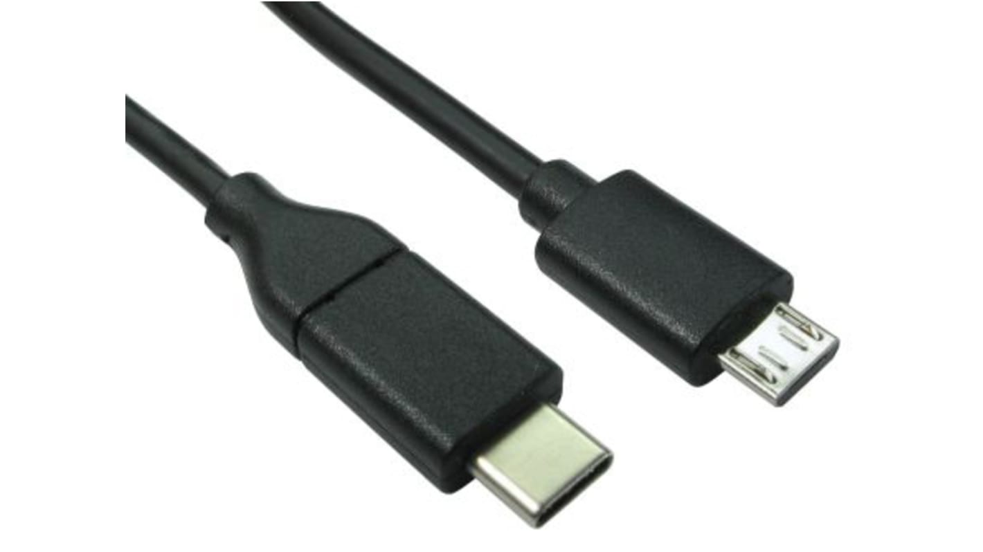 RS PRO USB 2.0 Cable, Male USB C to Male Micro USB B  Cable, 3m