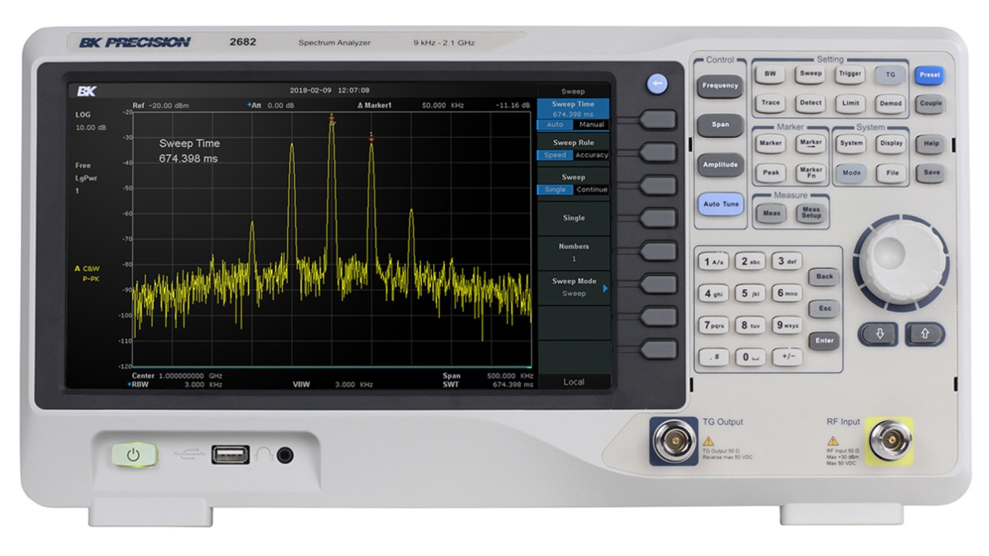 Analyseur de spectre BK Precision 2680 9 kHz → 2.1 GHz, Etalonné RS