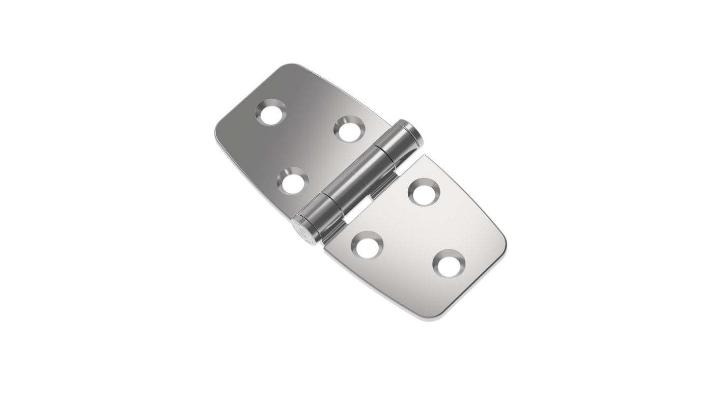 Southco Gloss Stainless Steel Butt Hinge, Screw Fixing, 78mm x 38.2mm x 9mm