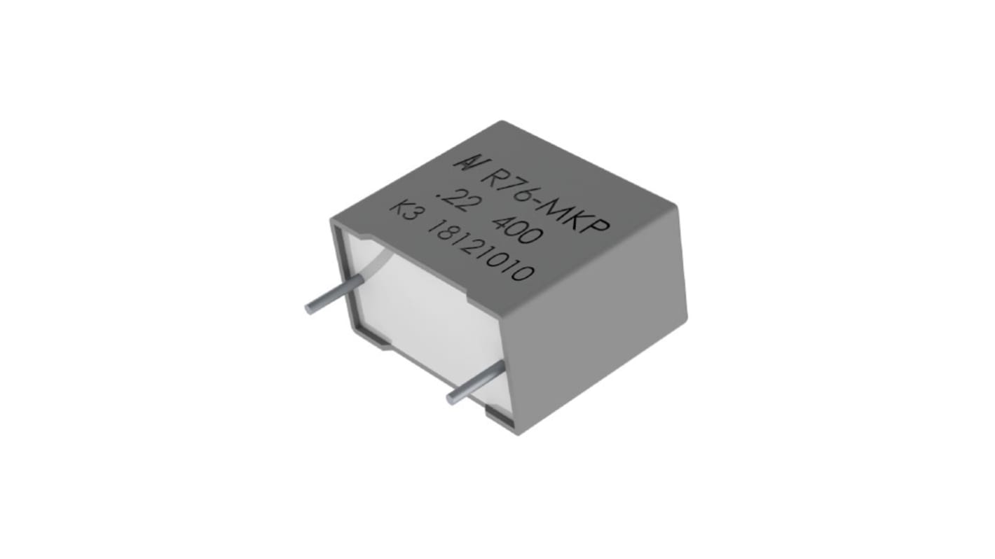 KEMET R76_125C Polypropylene Film Capacitor, 180 V ac, 250 V dc, ±5%, 1.5μF, Through Hole