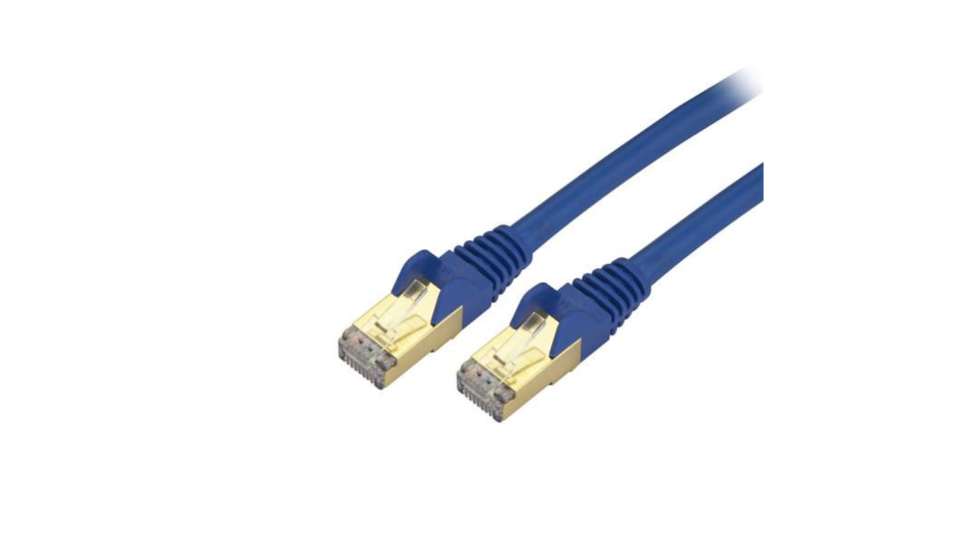 Startech Ethernet kábel, Cat6a, 300mm, Kék