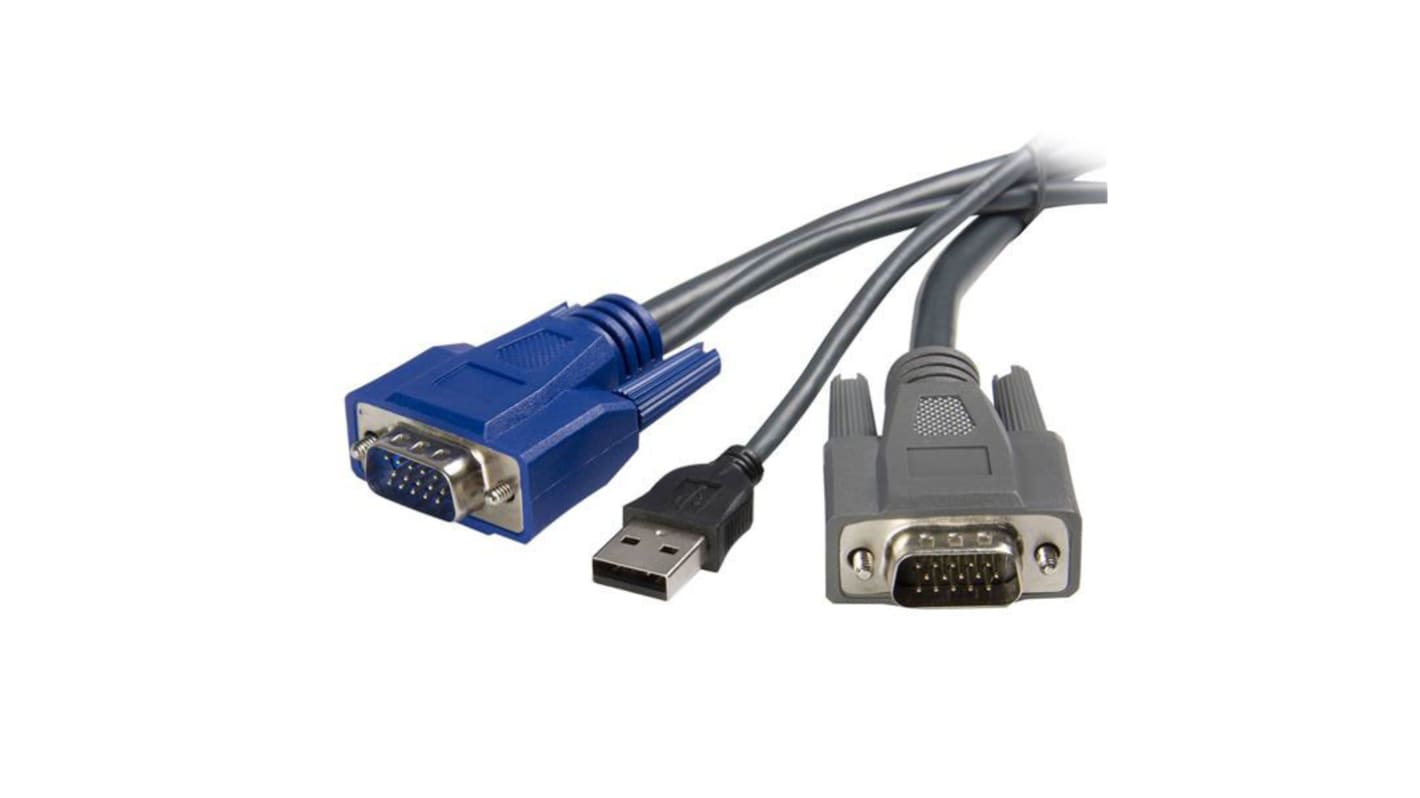 Kabel KVM, A: VGA, B: USB A; VGA 3m, Černá