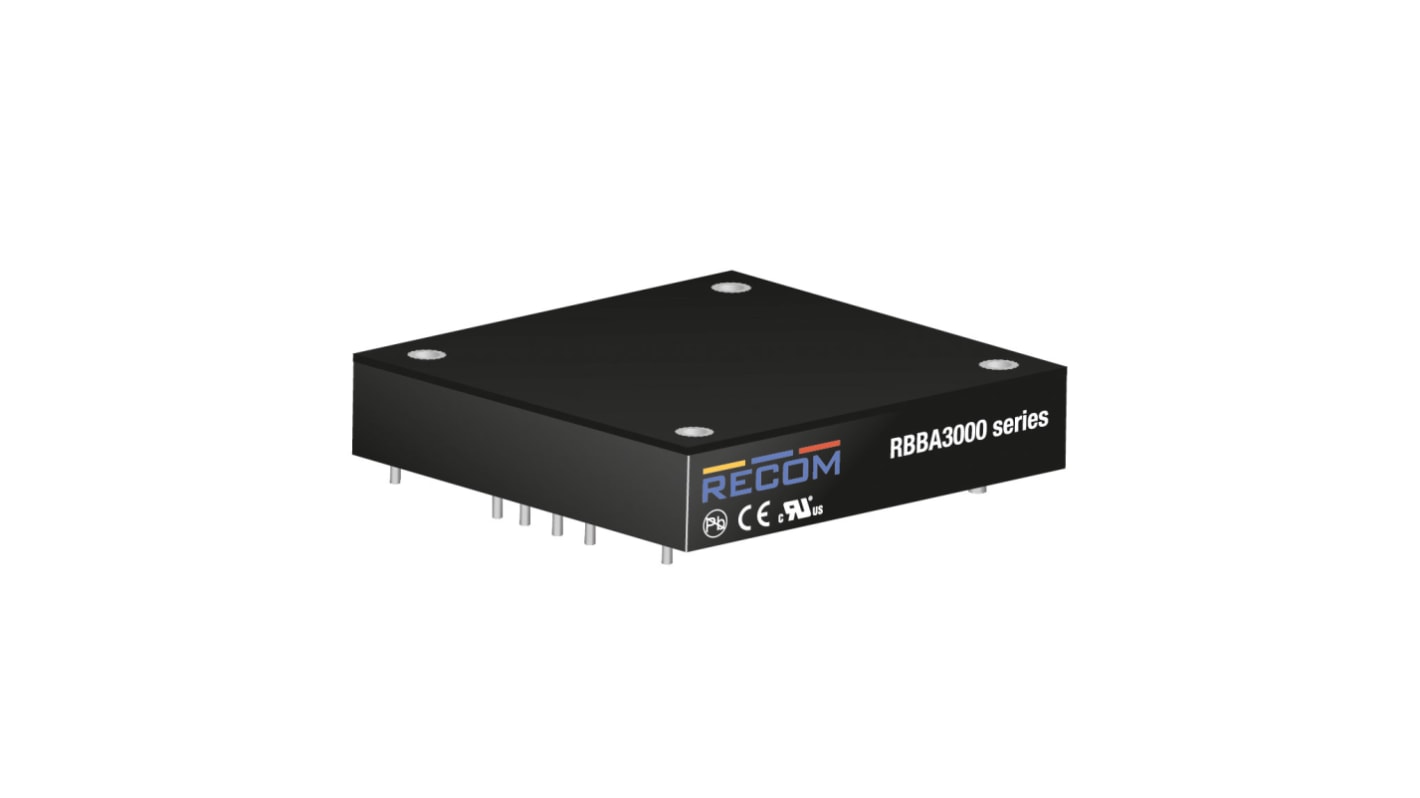 Recom RBBA3000 DC/DC-Wandler 48 V dc IN, 0 → 60V dc OUT / 50A PCB-Montage