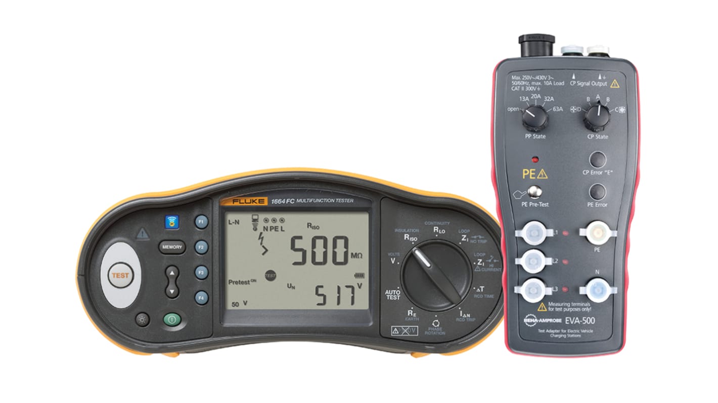 Fluke 1664 Multifunktionsprüfgerät Phase-Erde, Phase-Neutral autom.RCD Test 1000 V RCD Rampentest 500 V ac/dc max.