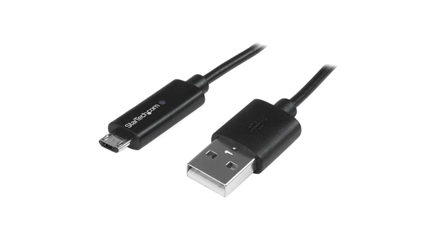 Cable USB 2.0 StarTech.com, con A. USB A Macho, con B. Micro USB B Macho, long. 1m, color Negro