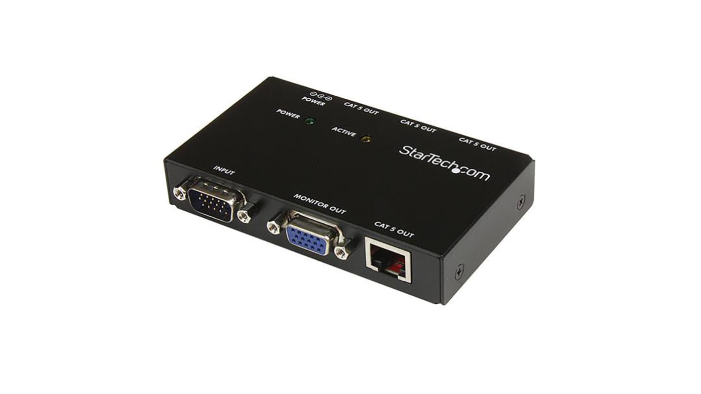 StarTech.com Extender VGA-Verlängerung VGA CATx, 1600 x 1200 Max., 1 Videoanschlüsse, 150m Erweiterungsdistanz, 103 x