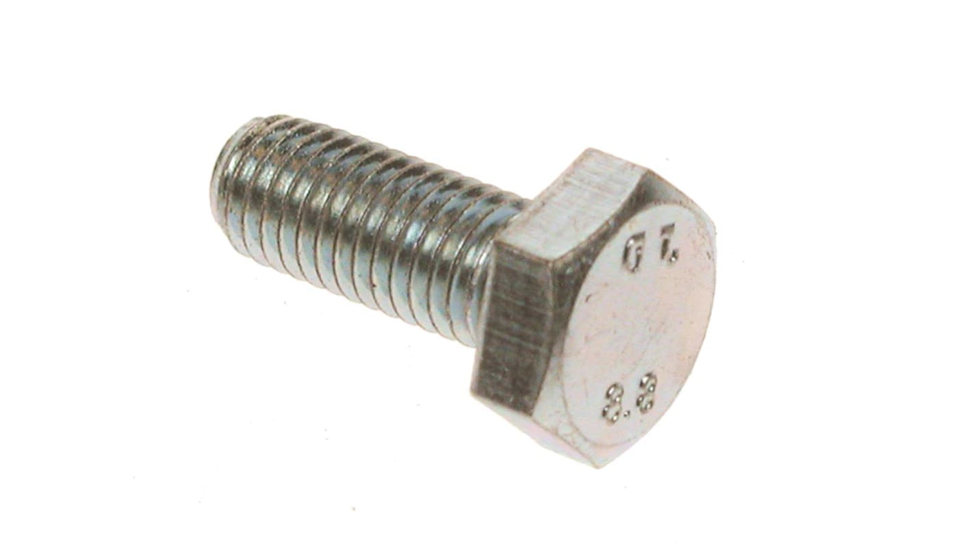 RS PRO Bright Zinc Plated Steel Hex, Hex Bolt, M24 x 50mm