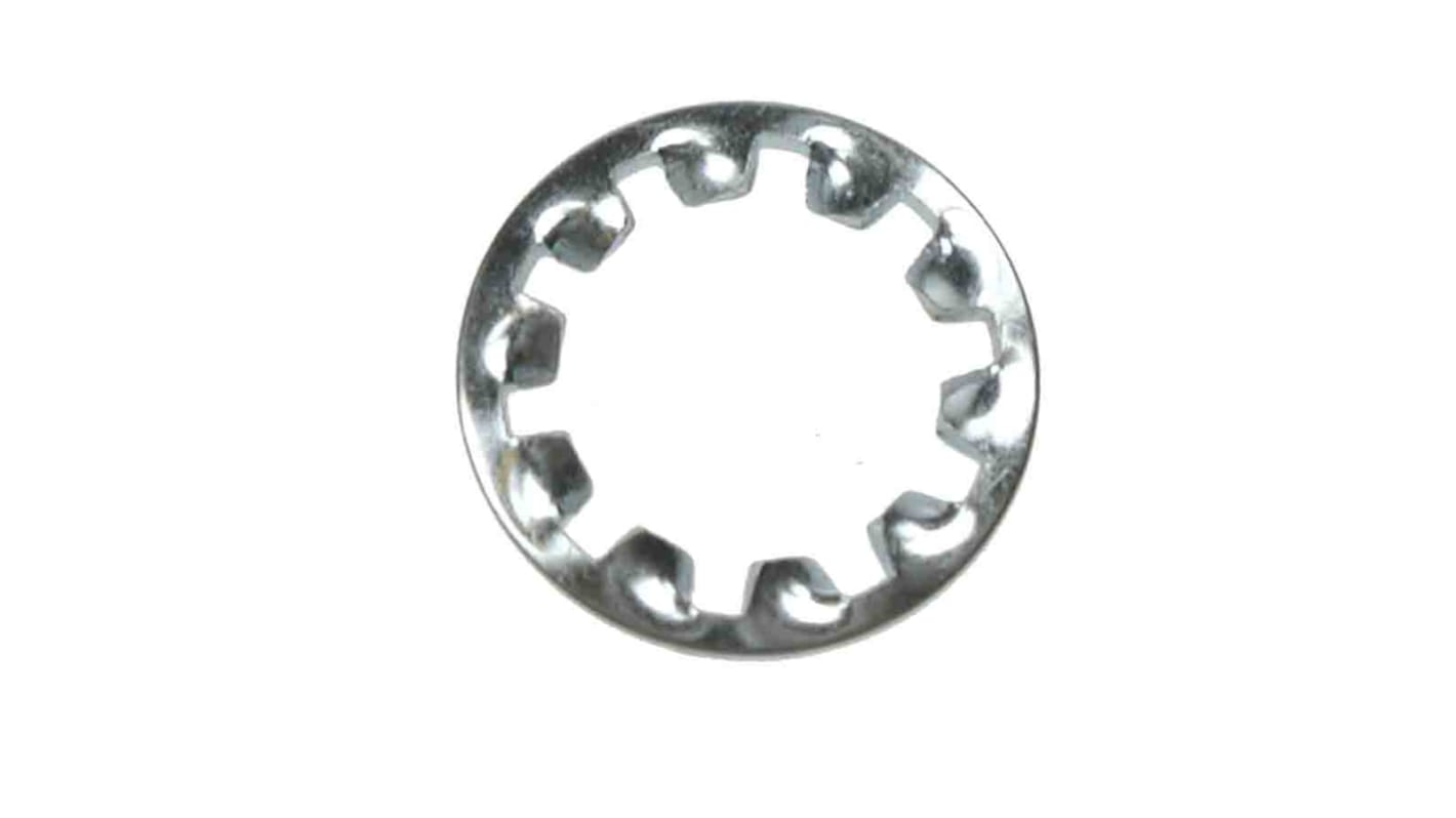 RS PRO Unterlegscheiben für M24 Schrauben Glanzverzinkt Innengezahnt, 3mm x 25mm x 38mm, Stahl