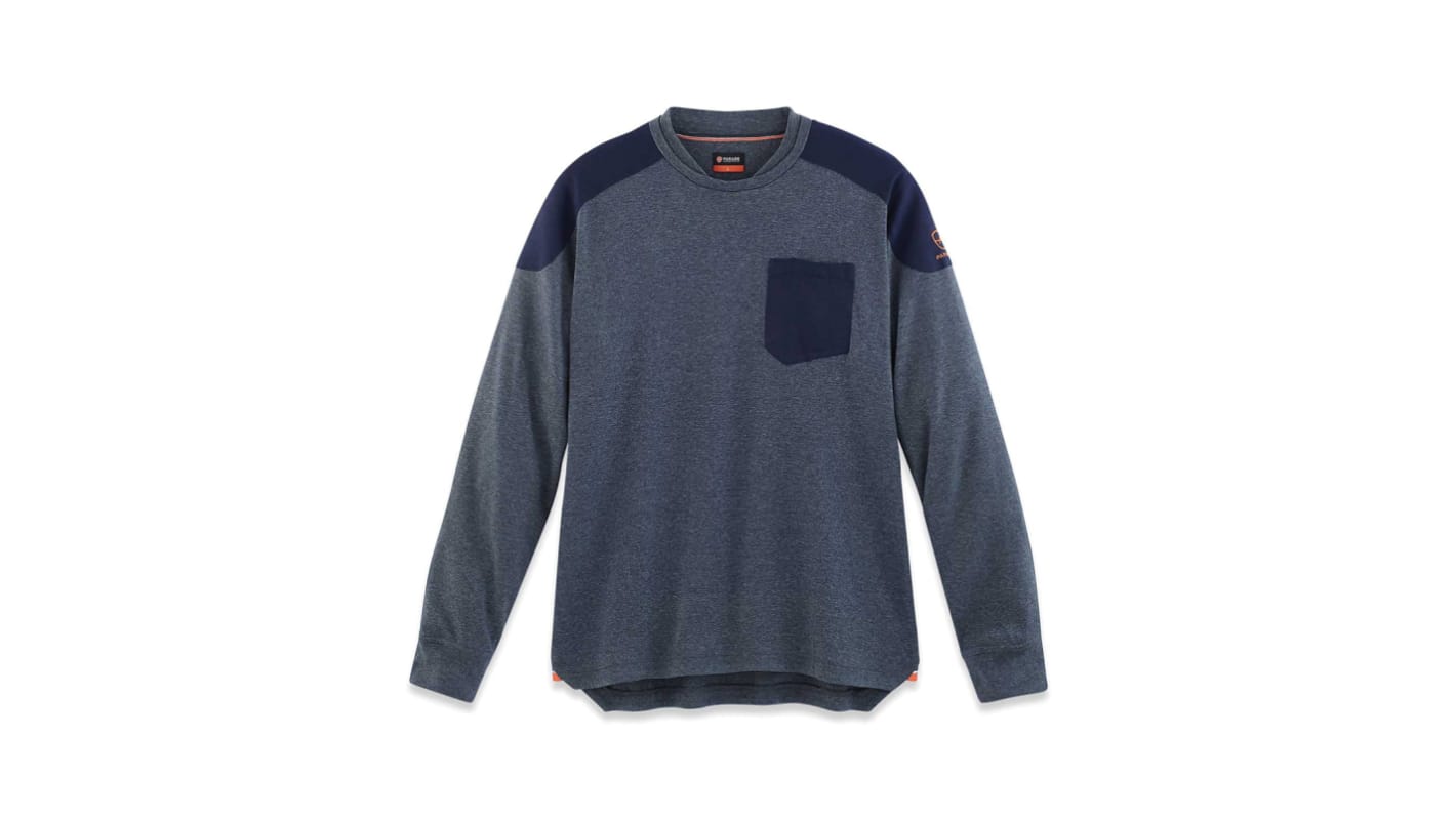Tričko, Modrá, Polyester, Tepelně izolační, prodloužená záda, řada: OVERNO, EUR: XL, UK: XL Dlouhé
