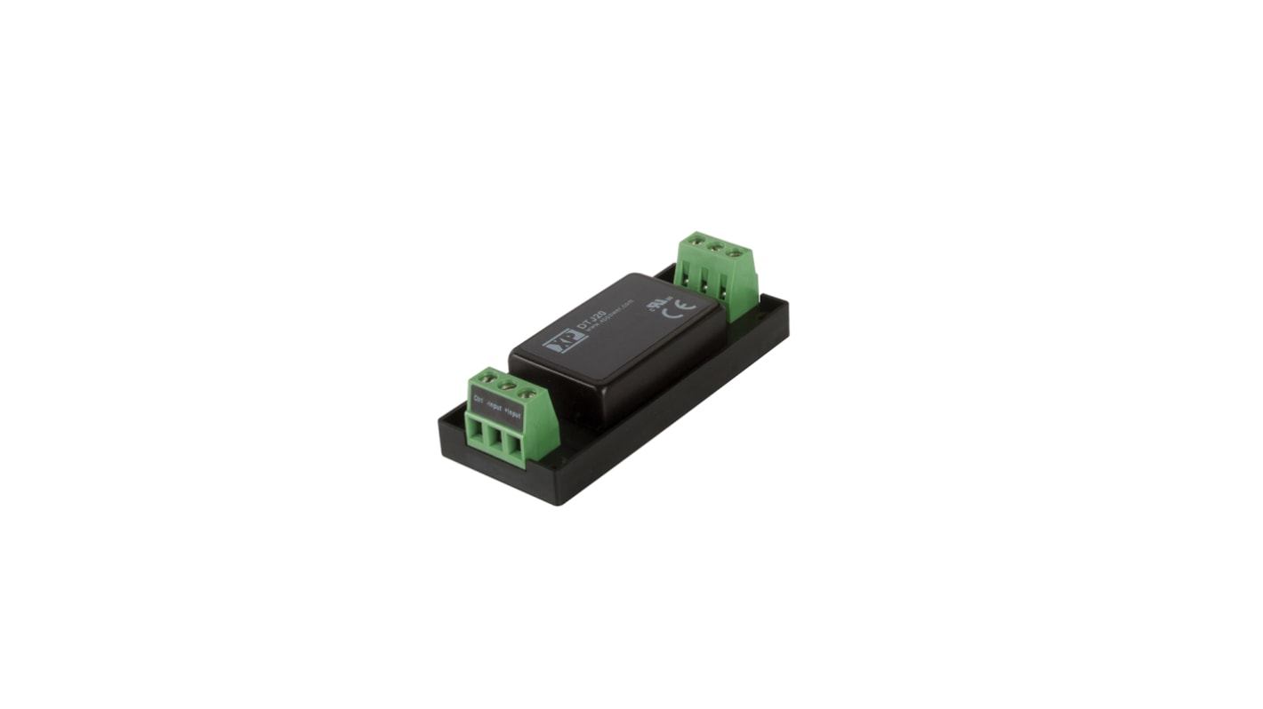 XP Power DTJ20 DC-DC Converter, 3.3V dc/ 5.5A Output, 9 → 36 V dc Input, 20W, Chassis Mount, +100°C Max Temp