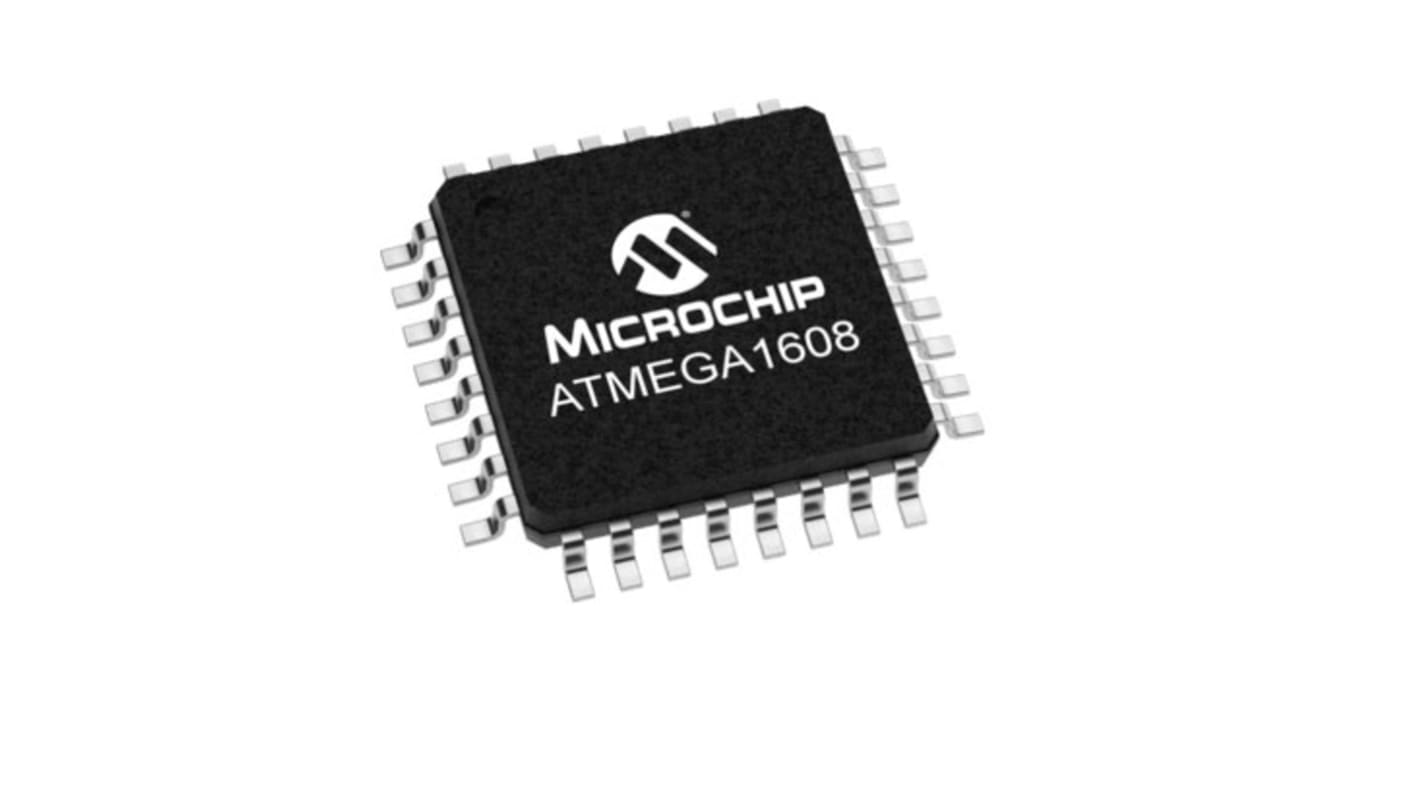 Microchip ATMEGA1608-AU, 8bit AVR CPU Microcontroller, ATmega, 20MHz, 16 kB Flash, 32-Pin TQFP