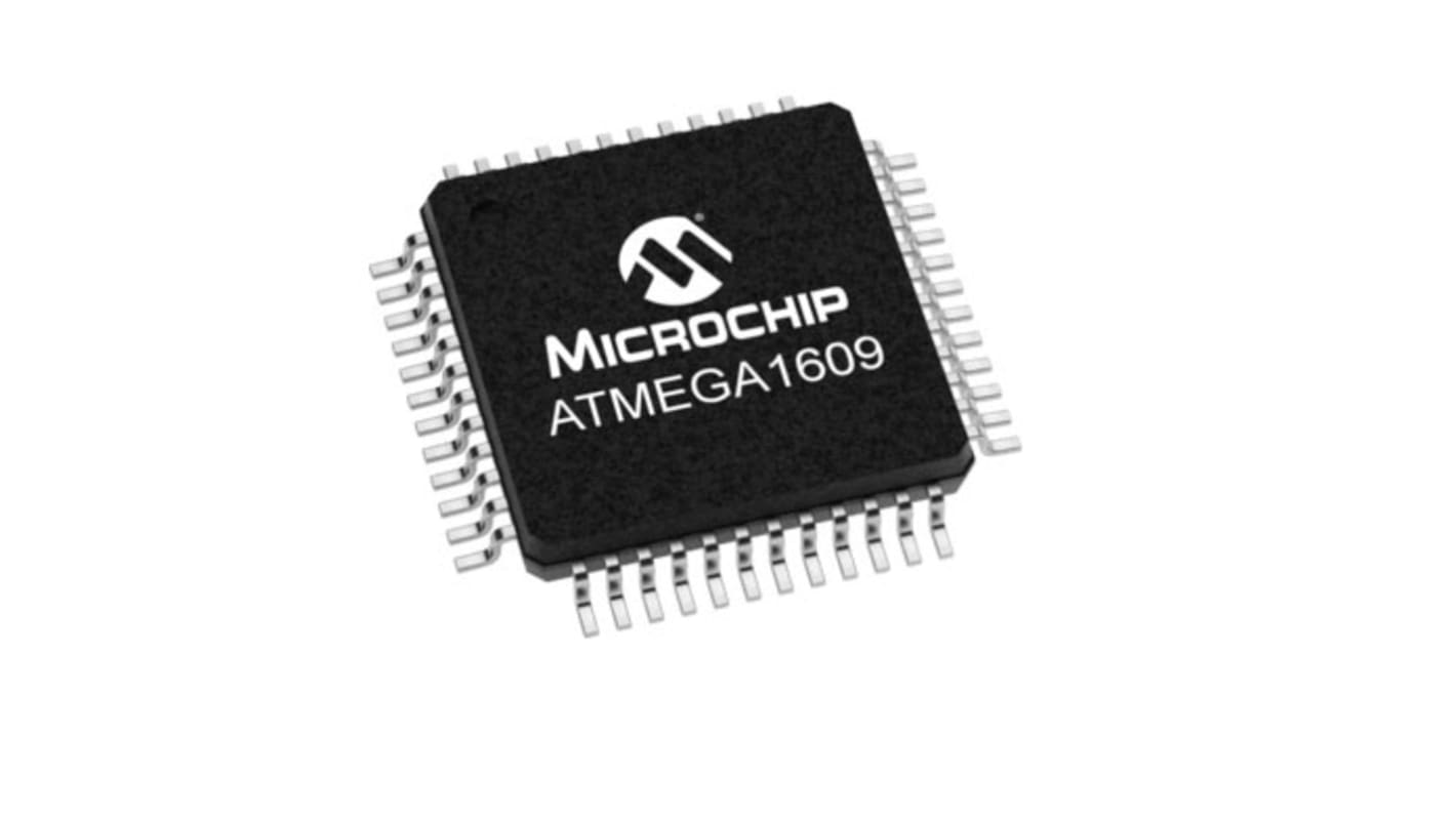 Microcontrolador Microchip ATMEGA1609-MF, núcleo AVR de 8bit, RAM 2 kB, 20MHZ, UQFN de 48 pines