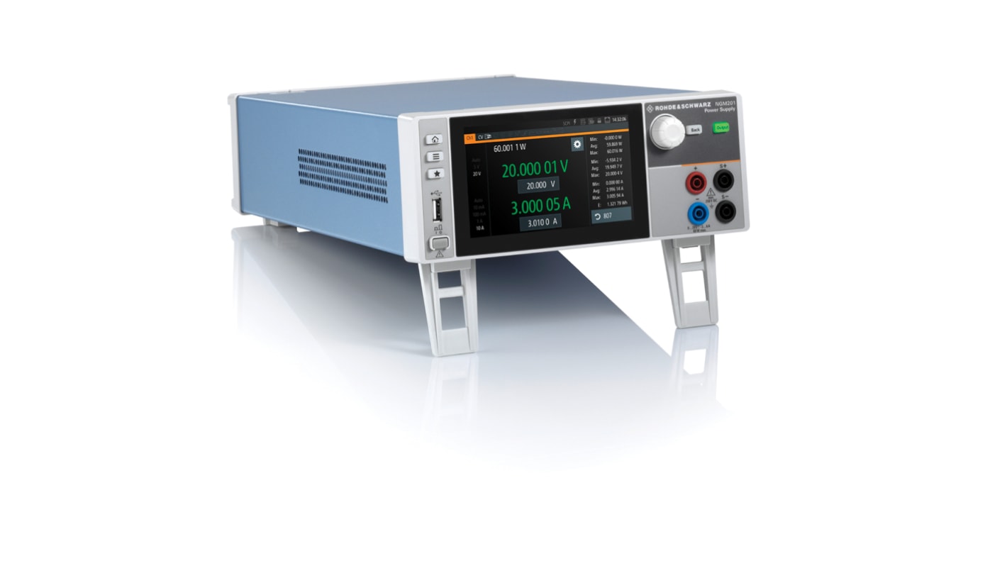 Fuente de alimentación Rohde & Schwarz NGM201, calibrado UKAS, 1 salida, 0 → 20V, 6A, 60W