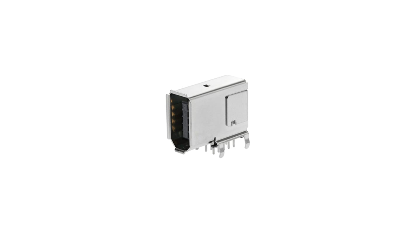 Conector Firewire Molex 55445-1029, 10 contactos, Ángulo de 90° , Orificio Pasante, Hembra