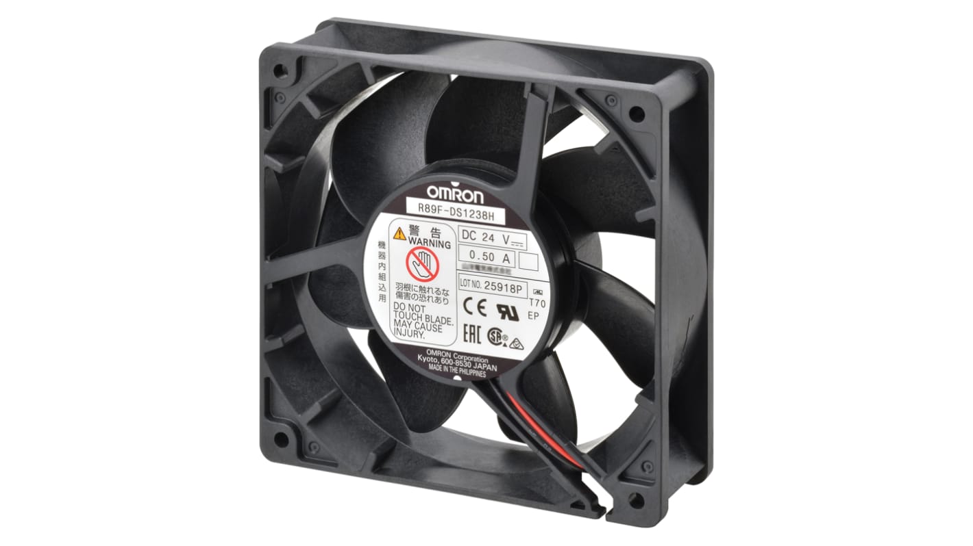 Ventilador Axial Omron R89F de 120 x 120 x 38mm, 24 V dc, 2.64W, caudal 2.1m³/min, 32dB