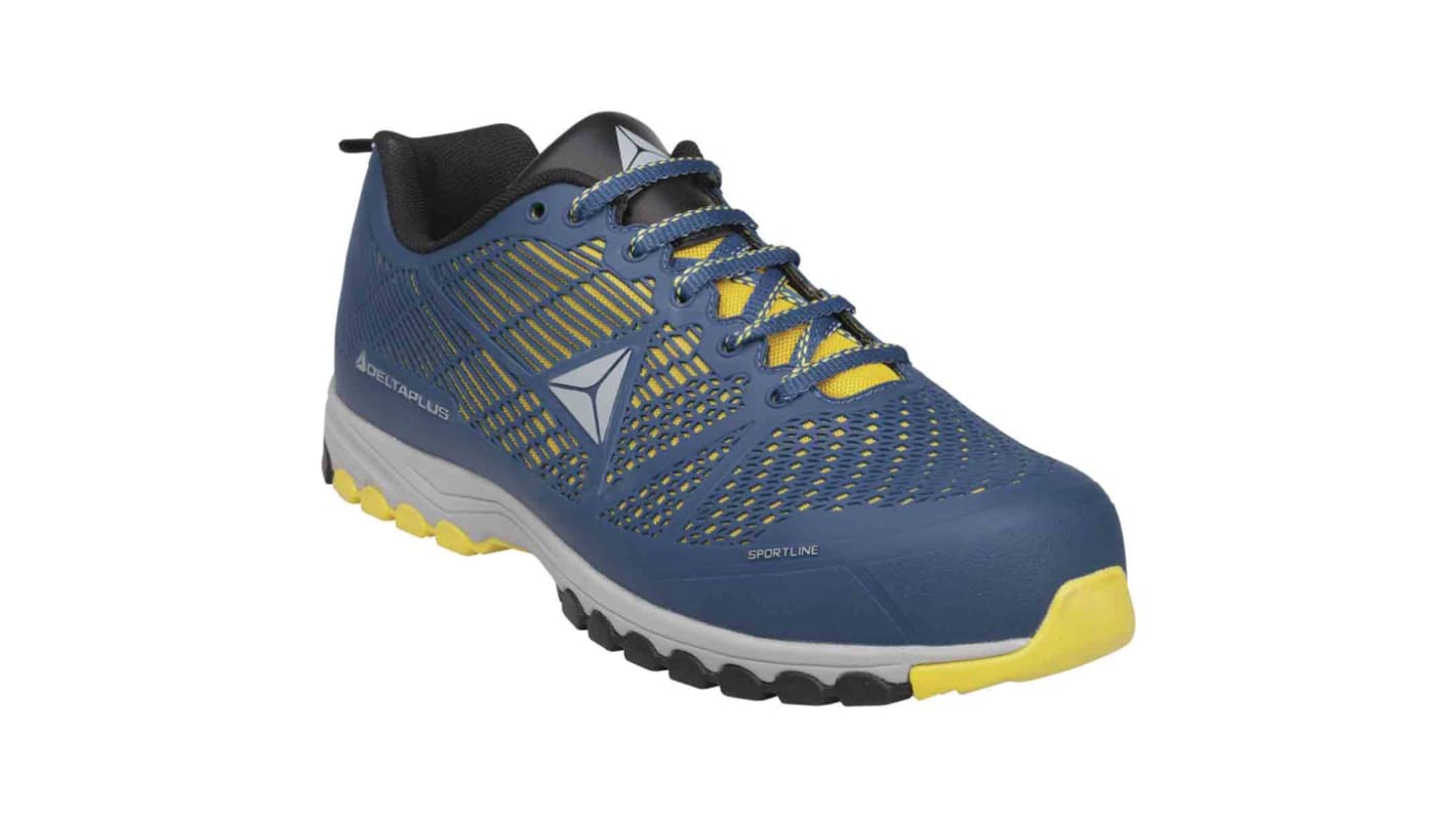 Scarpe sportive antinfortunistiche S1P Delta Plus DELTA tg. 40, col. Blu/Giallo, con puntale di sicurezza