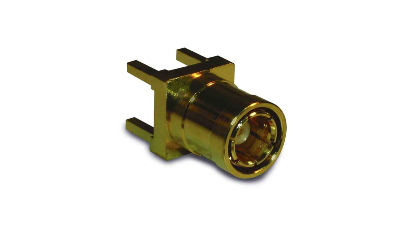 Amphenol RF SMB Series, Plug Through Hole SMA Connector, 50Ω, Solder Termination, Straight Body