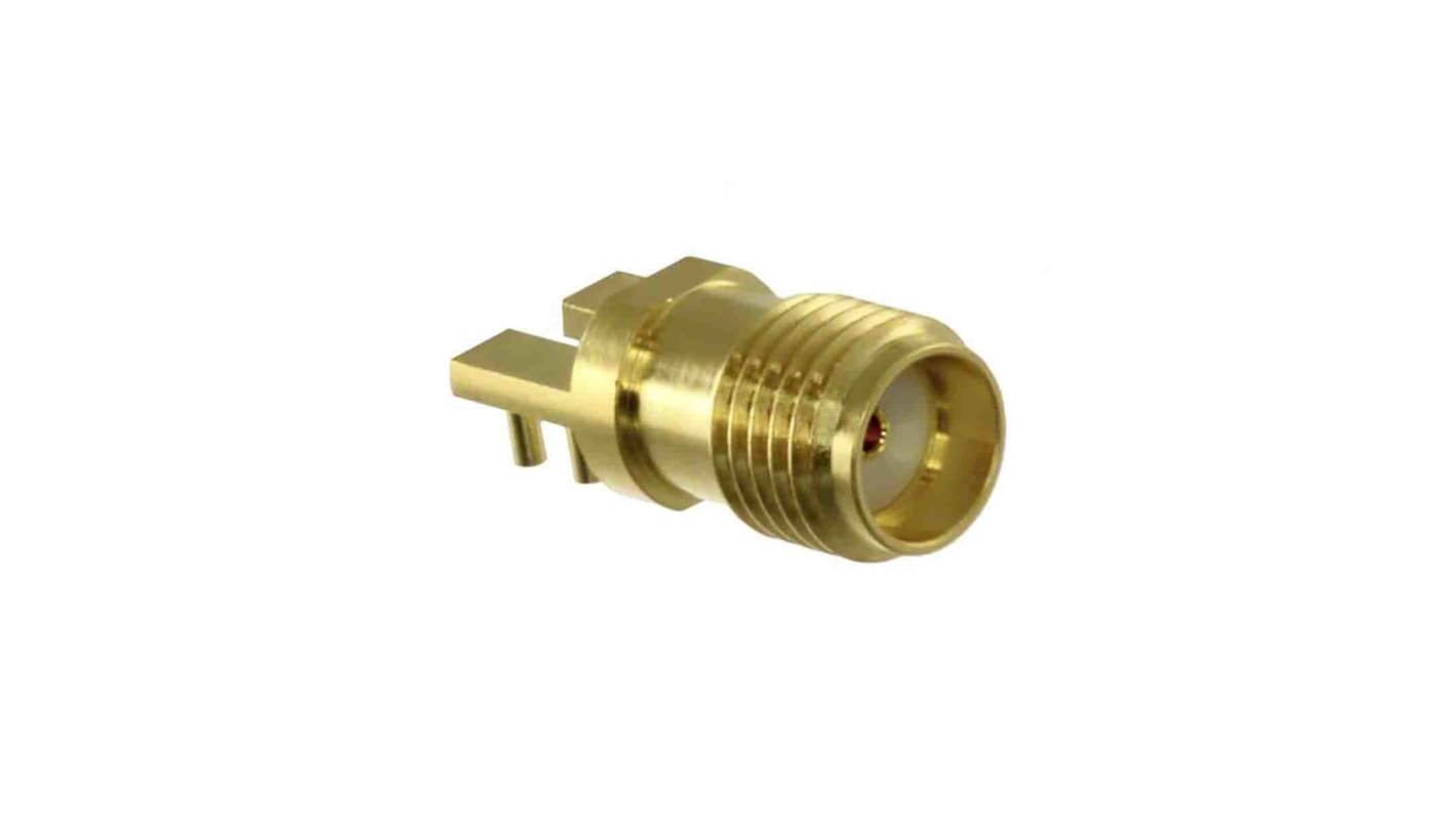 Amphenol RF SMA Series, jack Through Hole SMA Connector, 50Ω, Solder Termination, Straight Body