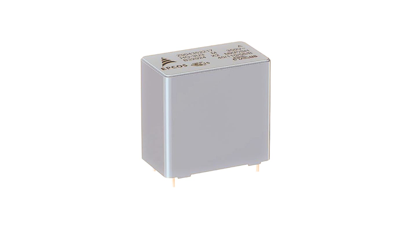 EPCOS B32922, AEC-Q200D X2 Folienkondensator 220nF ±10% / 305V ac, THT Raster 15mm