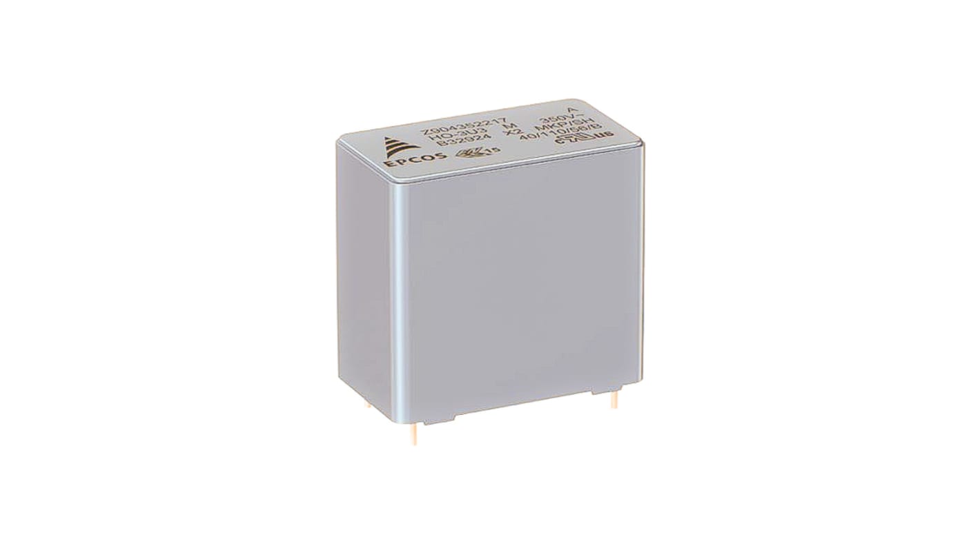 Condensador de película EPCOS AEC-Q200D, 3.3μF, ±20%, 305V ac, Montaje en orificio pasante