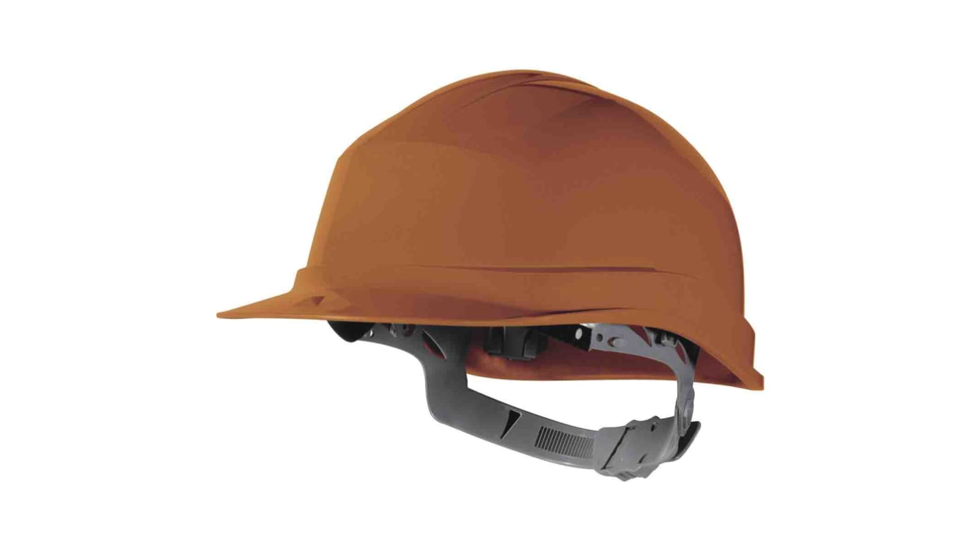 Casco di sicurezza Delta Plus in HDPE , con sottogola, col. Arancione