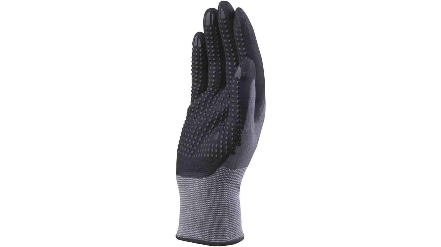 Guanti da lavoro Delta Plus, Tg. 8, M, in Poliammide, Spandex, col. Nero, grigio