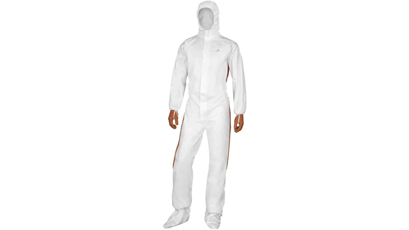 Mono de textil no tejido desechable Delta Plus de color Blanco, talla XL, propriedades:protección antipolvo,