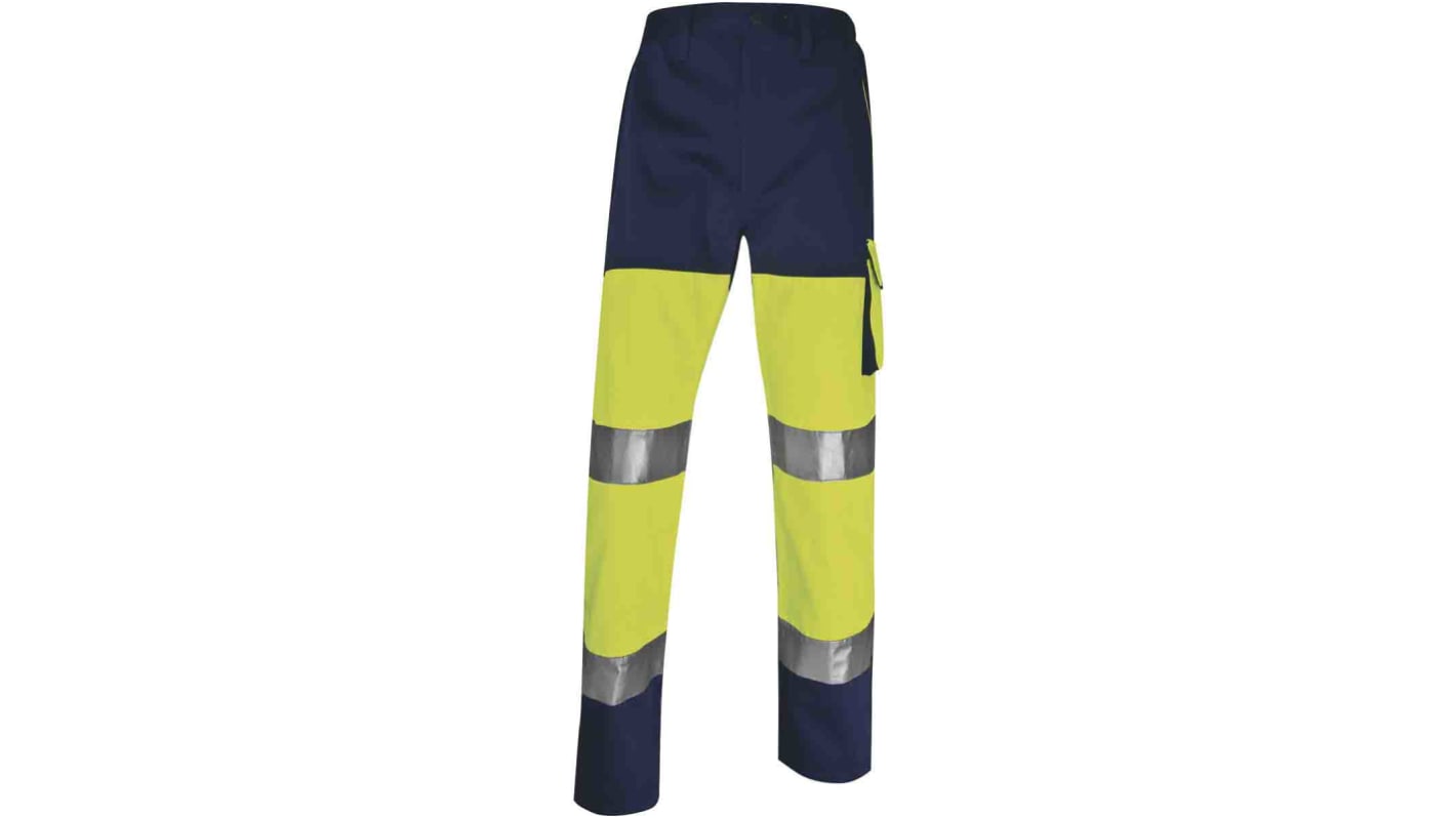 Pantaloni di col. Giallo fluorescente-Blu Navy Delta Plus Panostyle, 3XL unisex