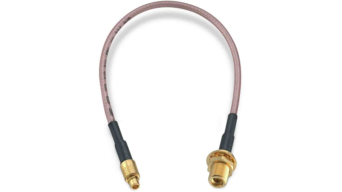 Cable coaxial RG178 Wurth Elektronik, 50 Ω, con. A: MMCX, Macho, con. B: MMCX, Hembra, long. 152.4mm