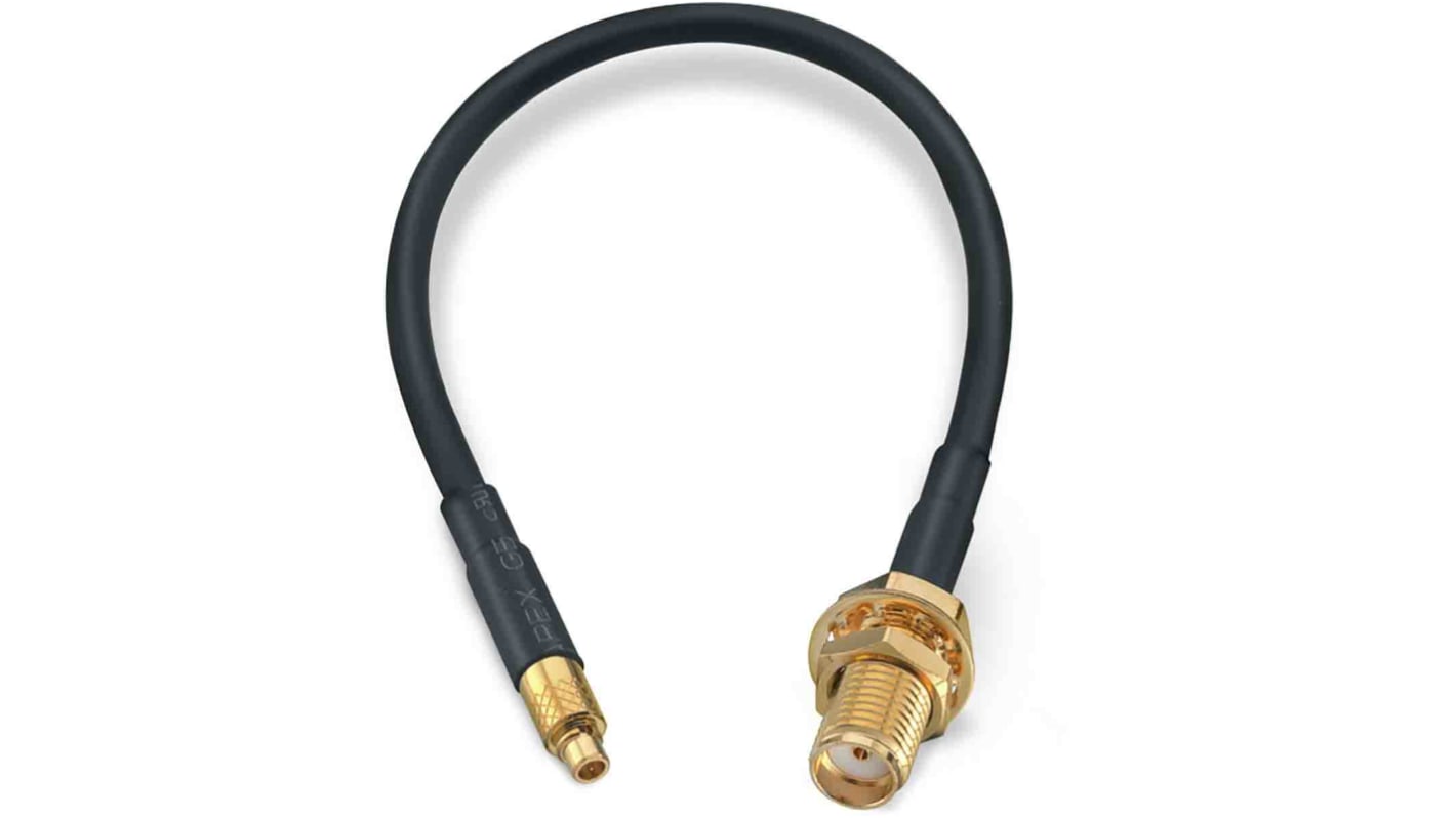 Cable coaxial RG174 Wurth Elektronik, 50 Ω, con. A: SMA, Hembra, con. B: MMCX, Macho, long. 152.4mm