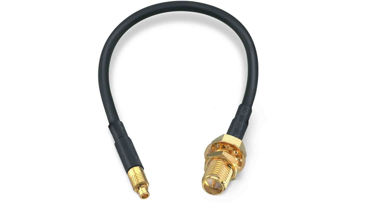 Cable coaxial RG174 Wurth Elektronik, 50 Ω, con. A: RP-SMA, Hembra, con. B: MMCX, Macho, long. 152.4mm