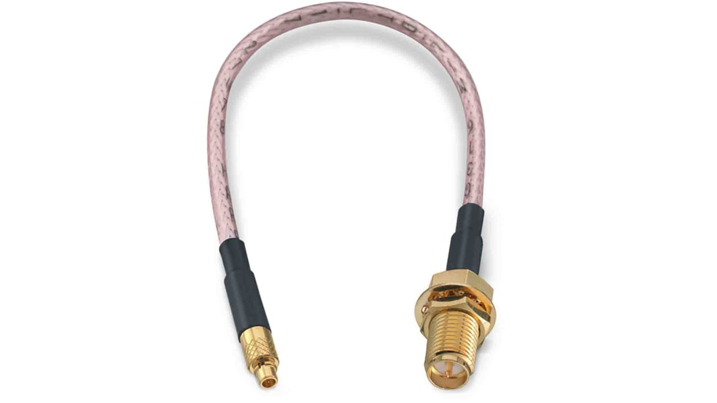 Cable coaxial RG316 Wurth Elektronik, 50 Ω, con. A: RP-SMA, Hembra, con. B: MMCX, Macho, long. 152.4mm