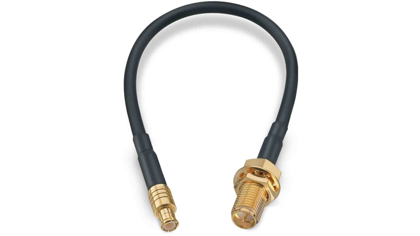 Cable coaxial RG174 Wurth Elektronik, 50 Ω, con. A: RP-SMA, Hembra, con. B: MCX, Macho, long. 152.4mm