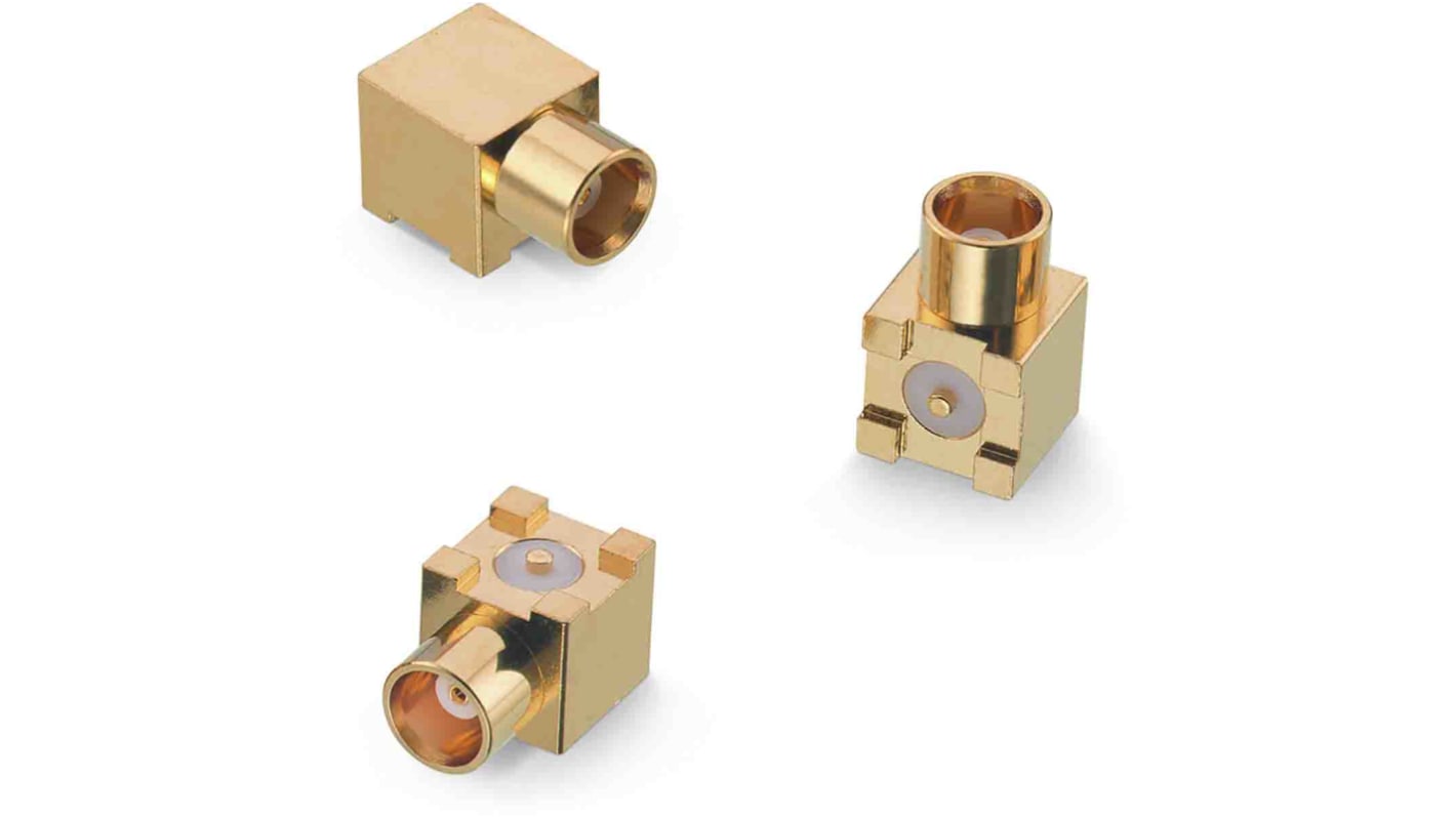 Conector coaxial Wurth Elektronik 60611102111303, Hembra, Ángulo de 90° , Impedancia 50Ω, Montaje Superficial,