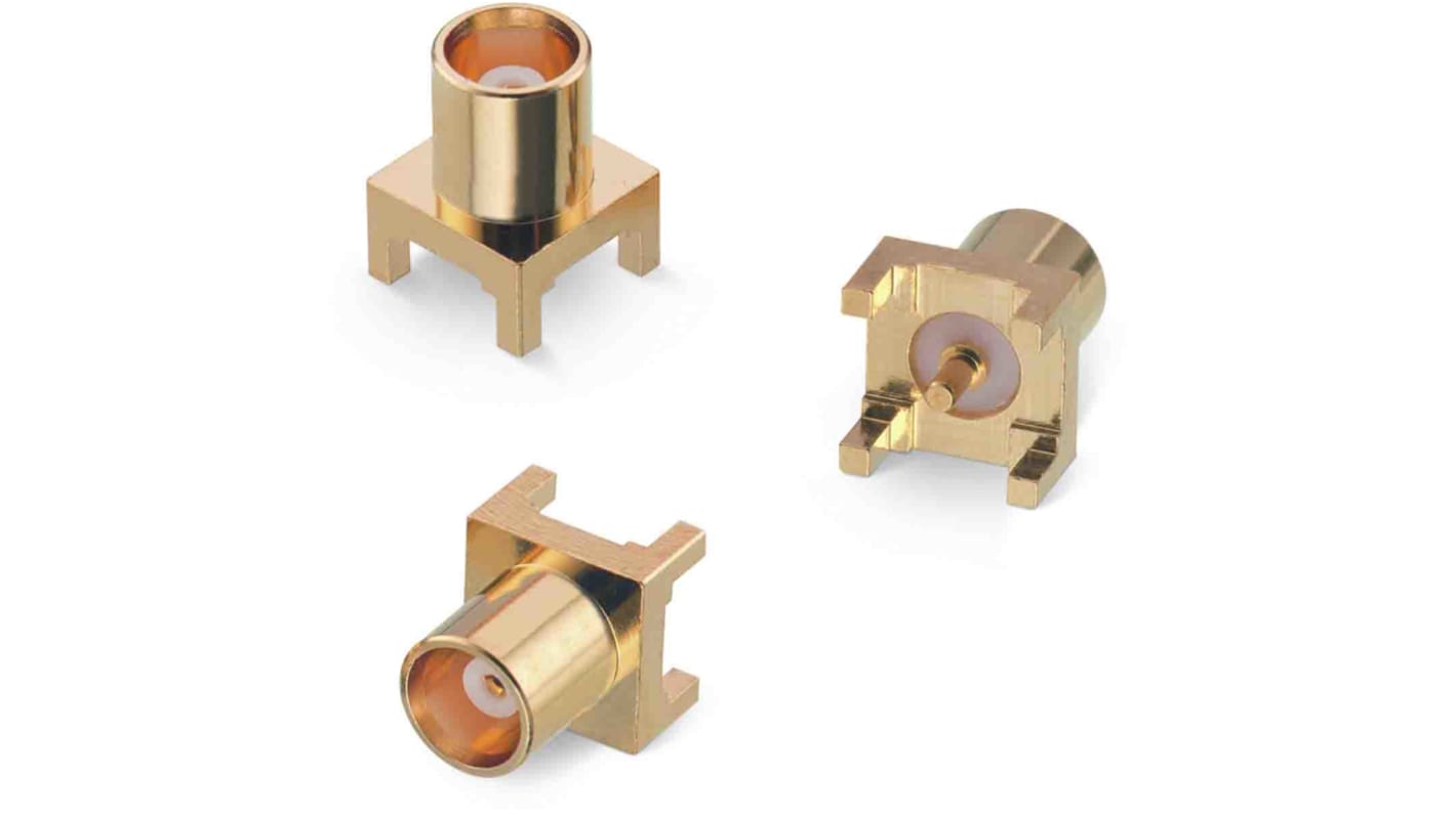 Wurth Elektronik WR-MCX Buchse Koaxialsteckverbinder MCX-Steckverbinder, Durchsteckmontage, Löt-Anschluss, 50Ω, Gerade