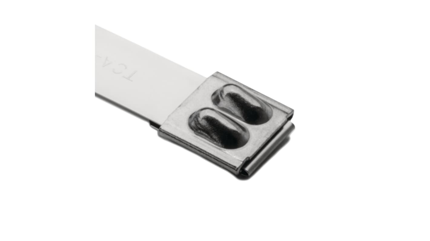 HellermannTyton Cable Tie, Ball Bearing Lock, 838mm x 12.3 mm, Metal Stainless Steel, Pk-50