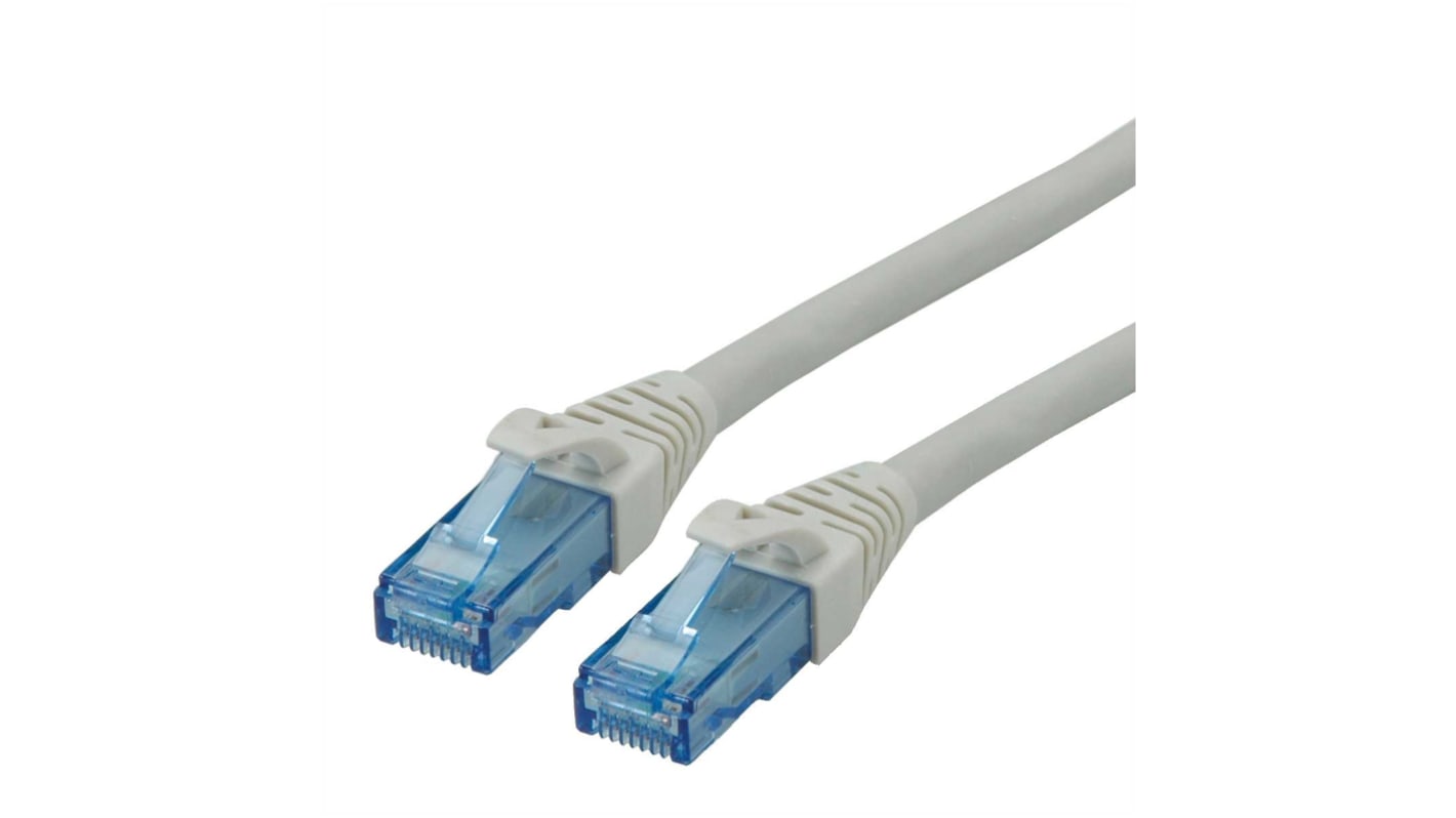 Cable Ethernet Cat6a U/UTP Roline de color Gris, long. 15m, funda de LSZH, Libre de halógenos y bajo nivel de humo