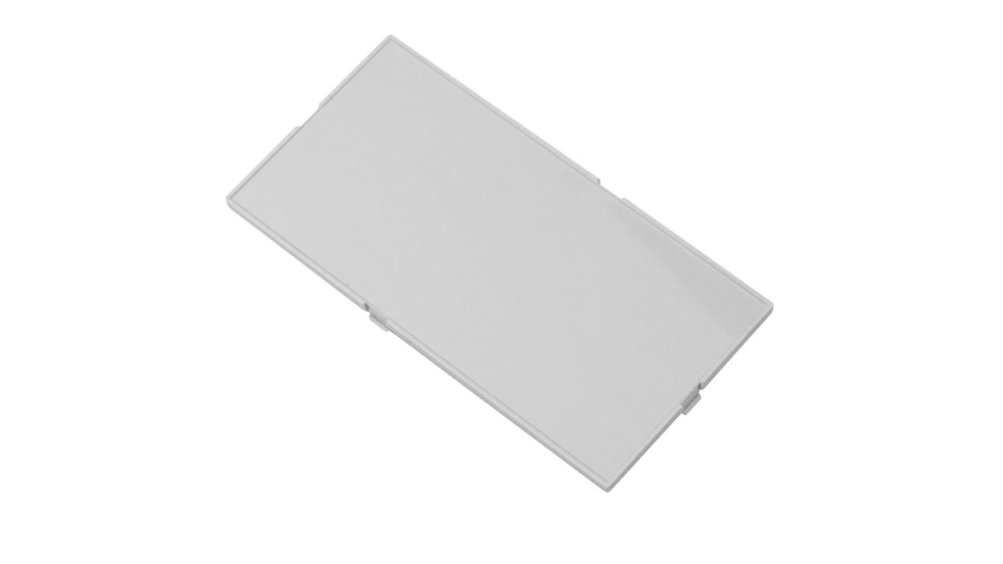 Cubierta RS PRO de Policarbonato de color Gris, 84 x 42 x 3mm, para usar con Caja modular de carril DIN CNMB/5