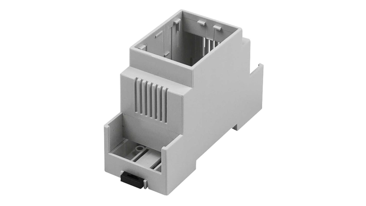 Obudowa DIN 36mm szerokość 90mm Otwarta Top, Wentylowane Boki 36 x 90 x 58mm materiał: Poliwęglan RS PRO