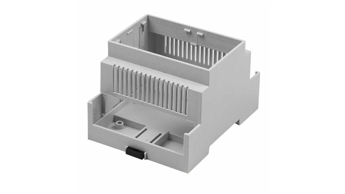 RS PRO Open Top, Vented Sides Enclosure Type, 71.2 x 90 x 58mm, Polycarbonate DIN Rail Enclosure