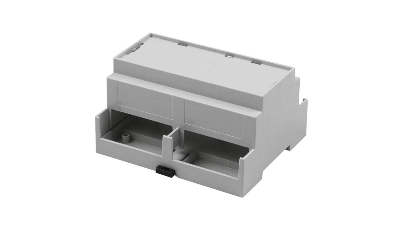 RS PRO Solid Top Enclosure Type, 106.2 x 90 x 58mm, Polycarbonate DIN Rail Enclosure