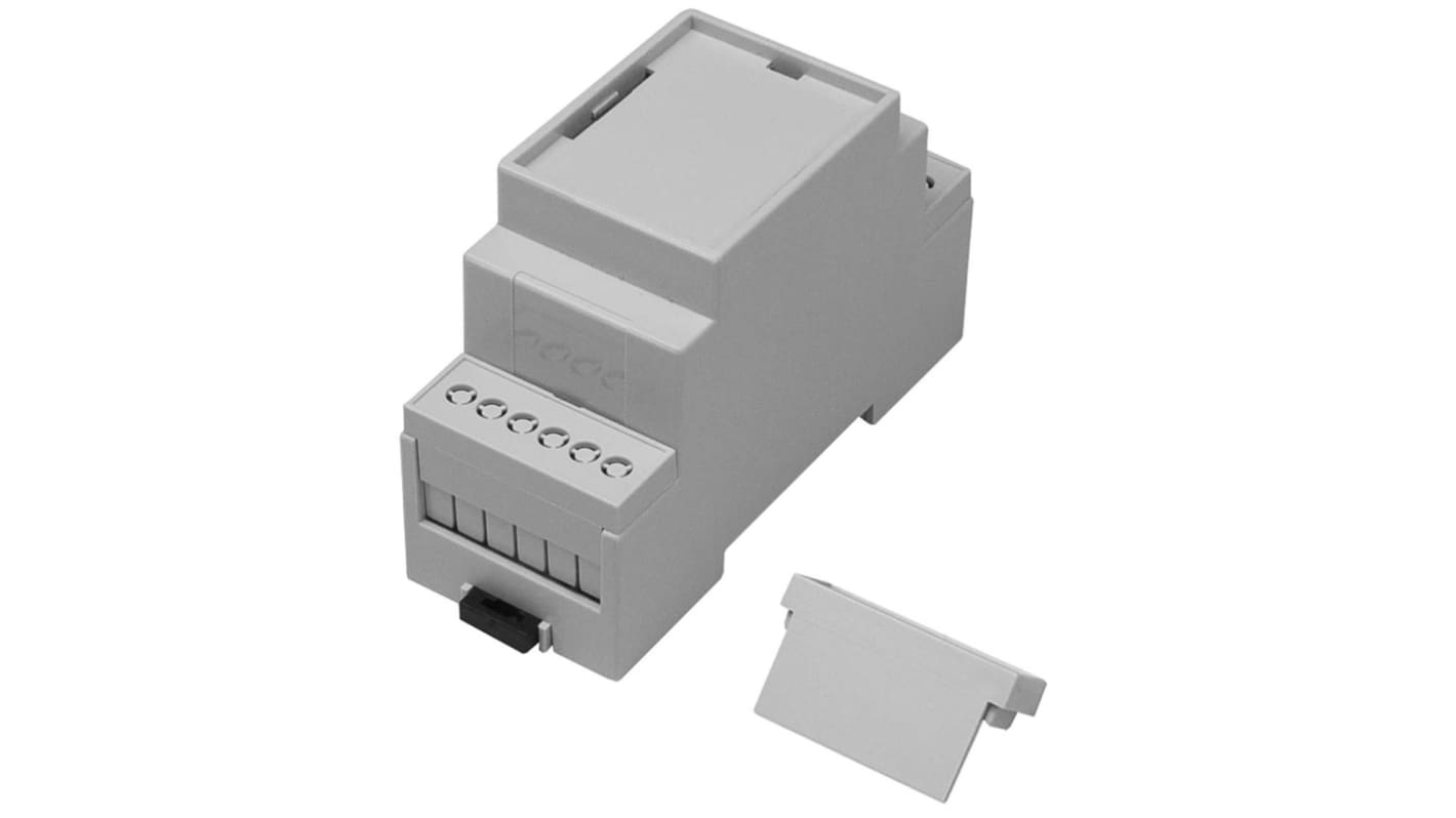 RS PRO Solid Top Enclosure Type, 36 x 90 x 58mm, Polycarbonate DIN Rail