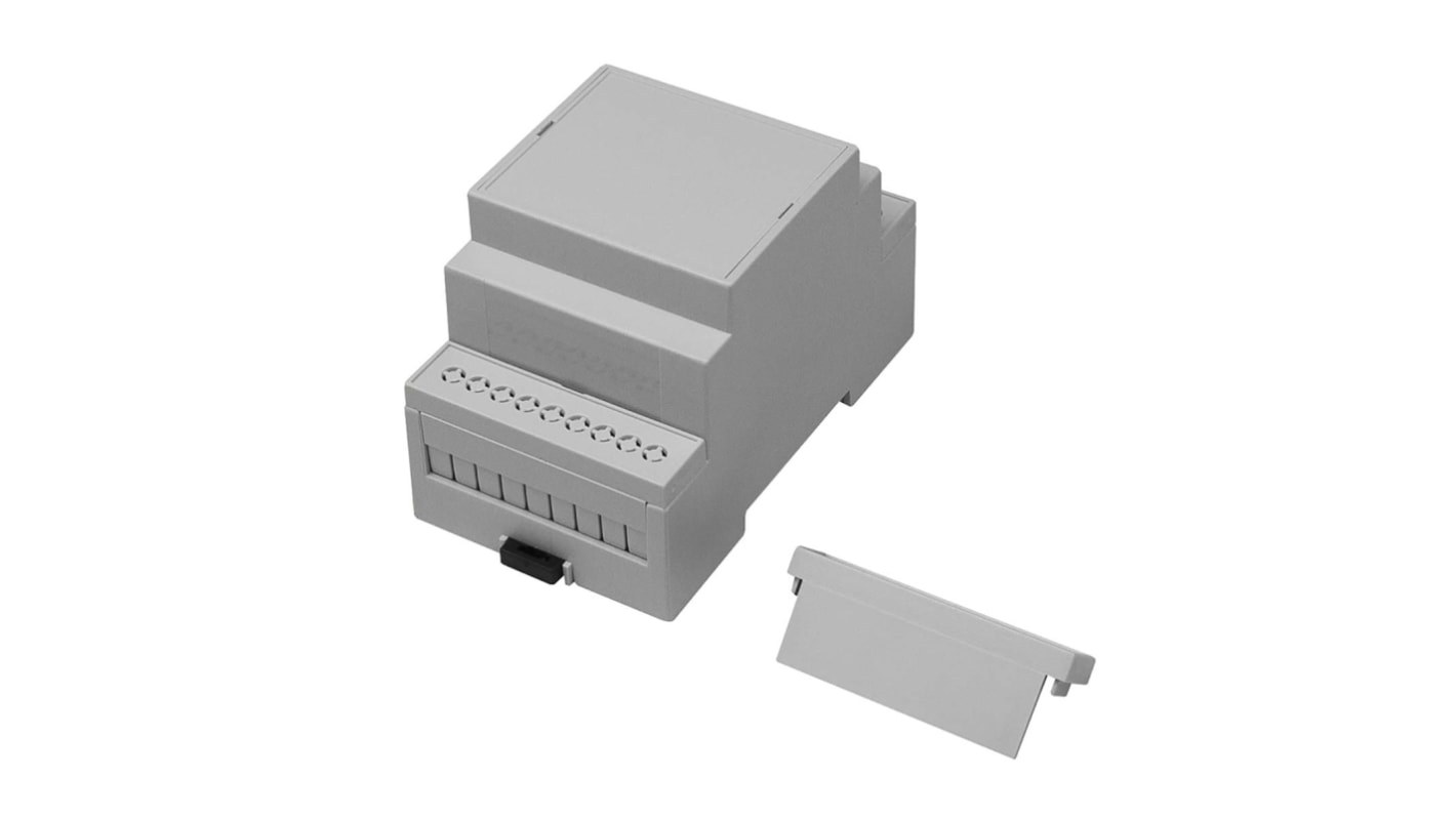 RS PRO Elektronikgehäuse , 53.4 x 90 x 58mm, Geh.Mat. Polycarbonat, Gehäusesockel, Hellgrau, Oben offen